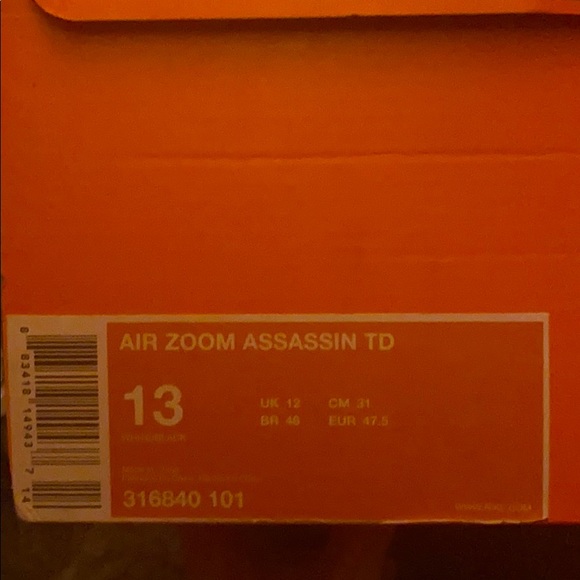 13 Nike football cleats air zoom assassin td white main image 7
